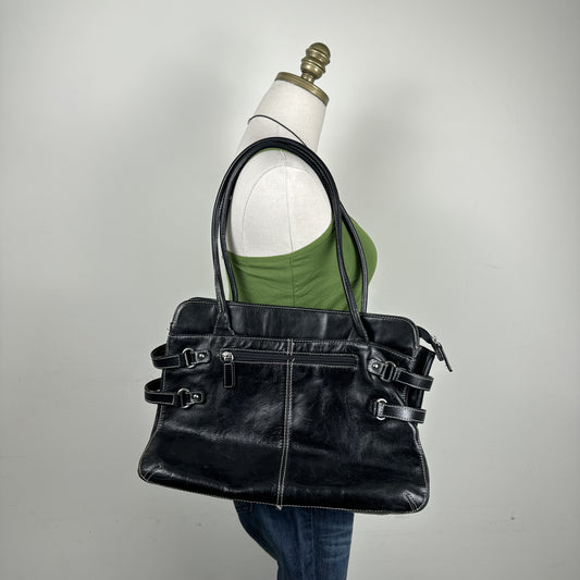 Danier Black Genuine Leather Shoulder Bag – view 1