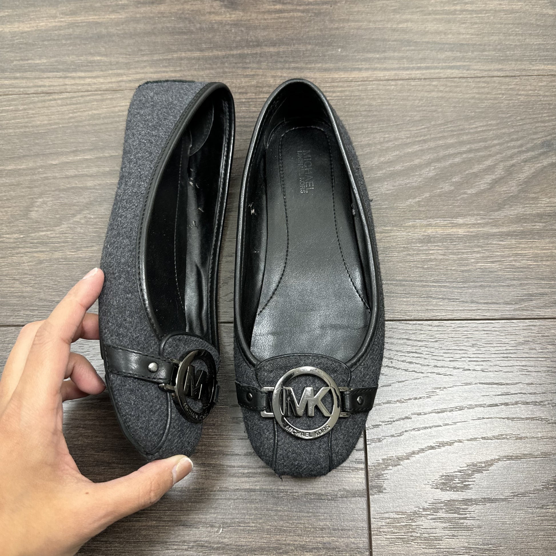 Michael Kors Dark Grey and Black Ballet Flats – view 6