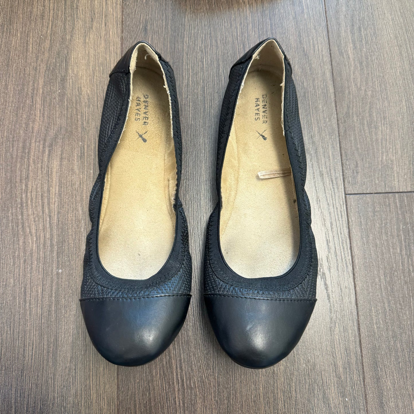 Black Leather Ballet Flats (US W 7.5)