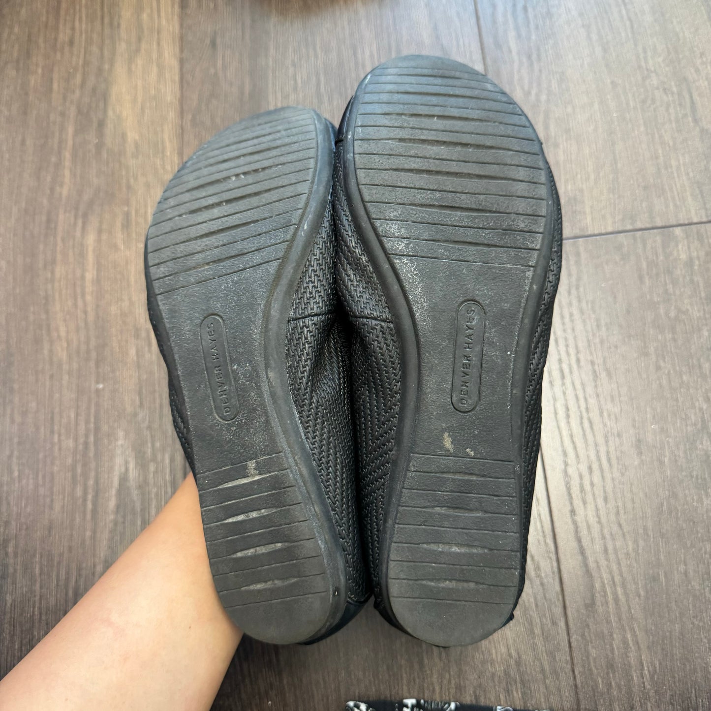 Black Leather Ballet Flats (US W 7.5)