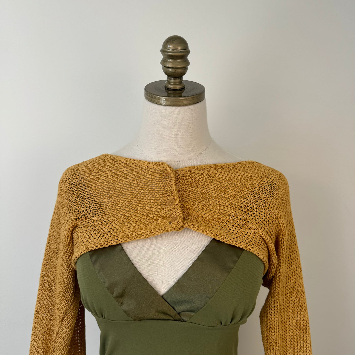 Yellow Knit Fairycore Bell Sleeve Bolero