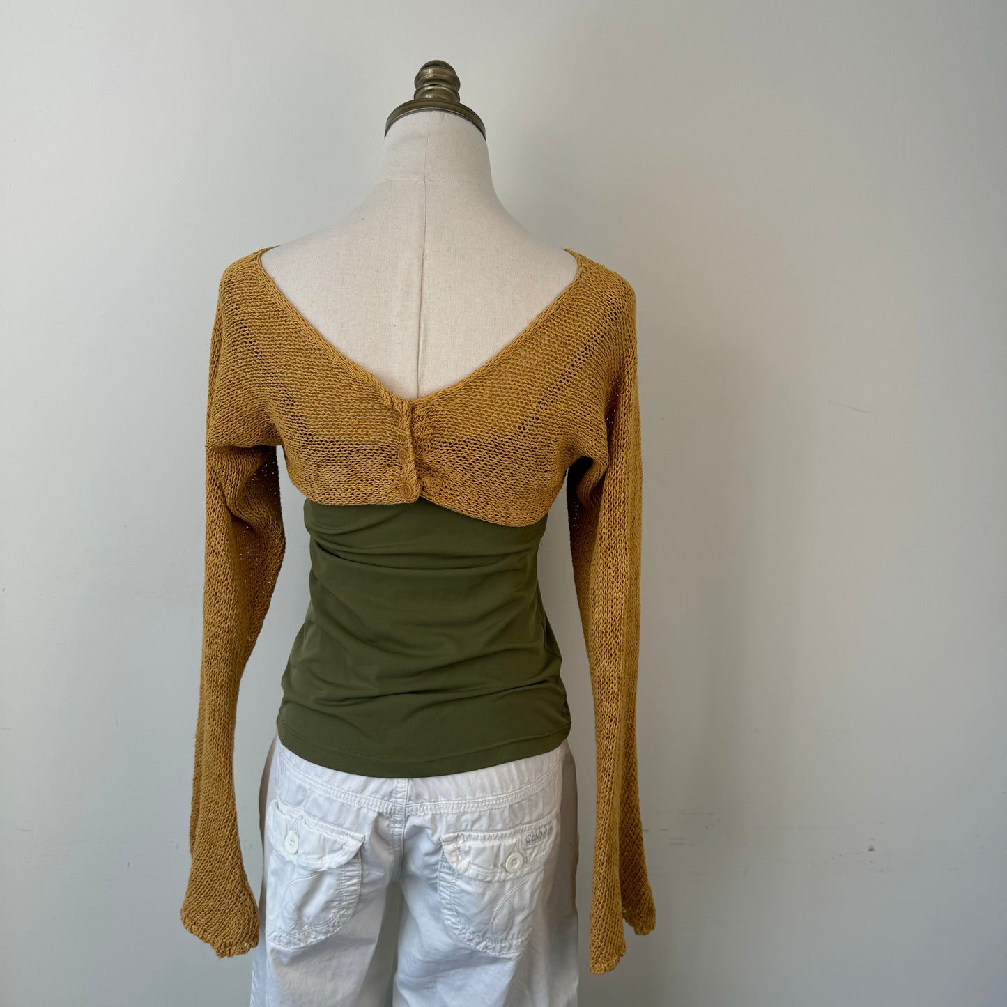Yellow Knit Fairycore Bell Sleeve Bolero