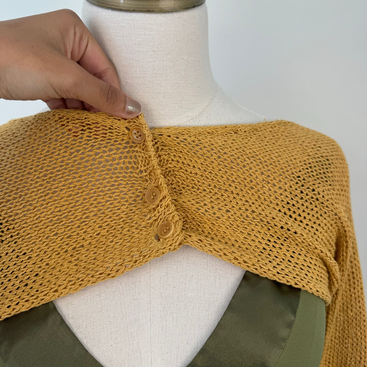 Yellow Knit Fairycore Bell Sleeve Bolero