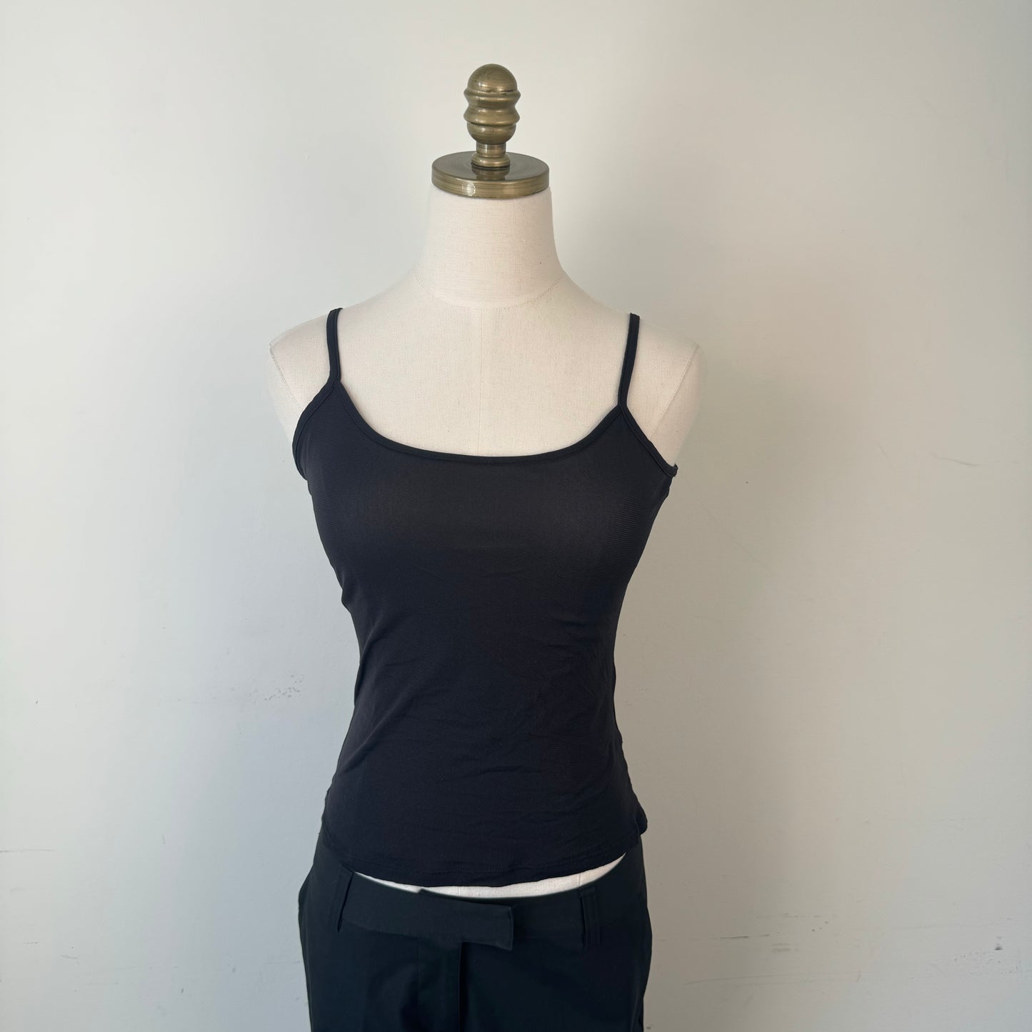 Vintage Black Semi Sheer Mesh Tank Top