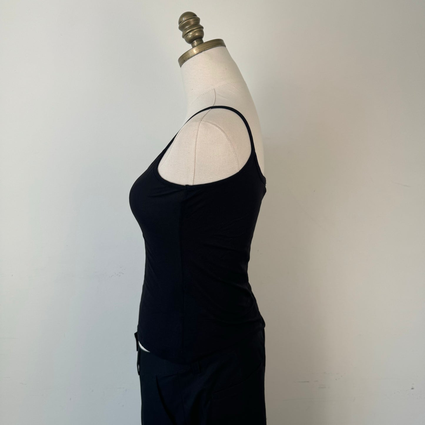 Vintage Black Semi Sheer Mesh Tank Top