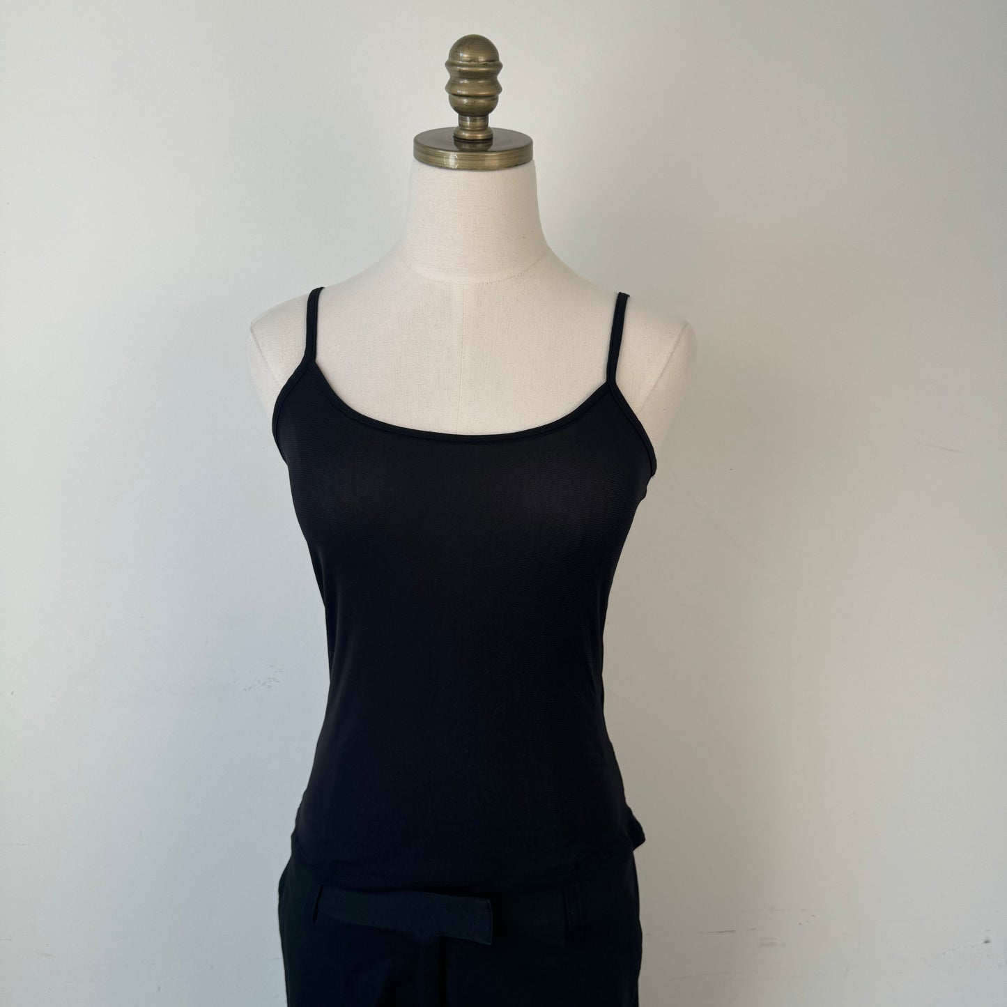 Vintage Black Semi Sheer Mesh Tank Top