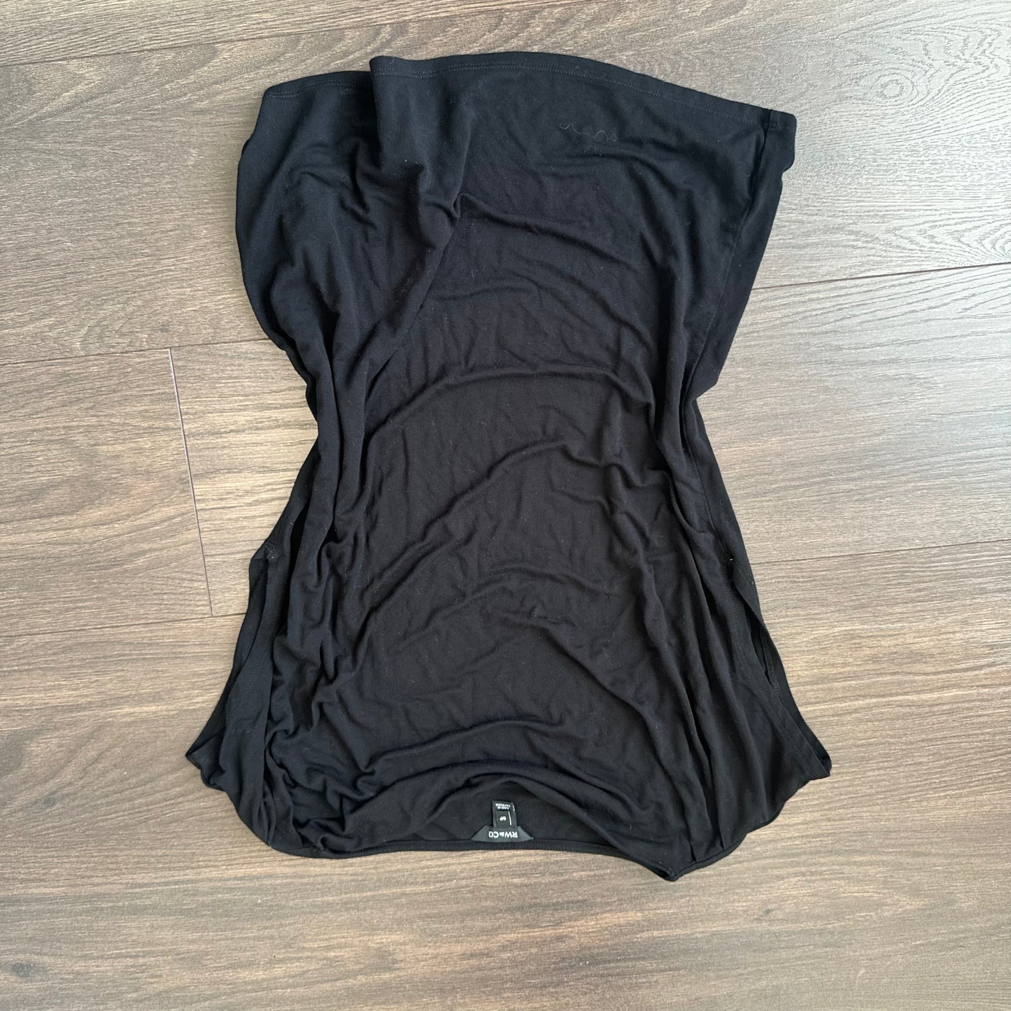 Black Drapey Off Shoulder Cowl Neck Short Sleeve Top