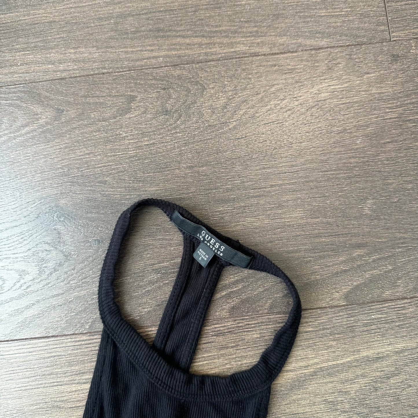 Guess Black High Neck Halter Racer Back Tank