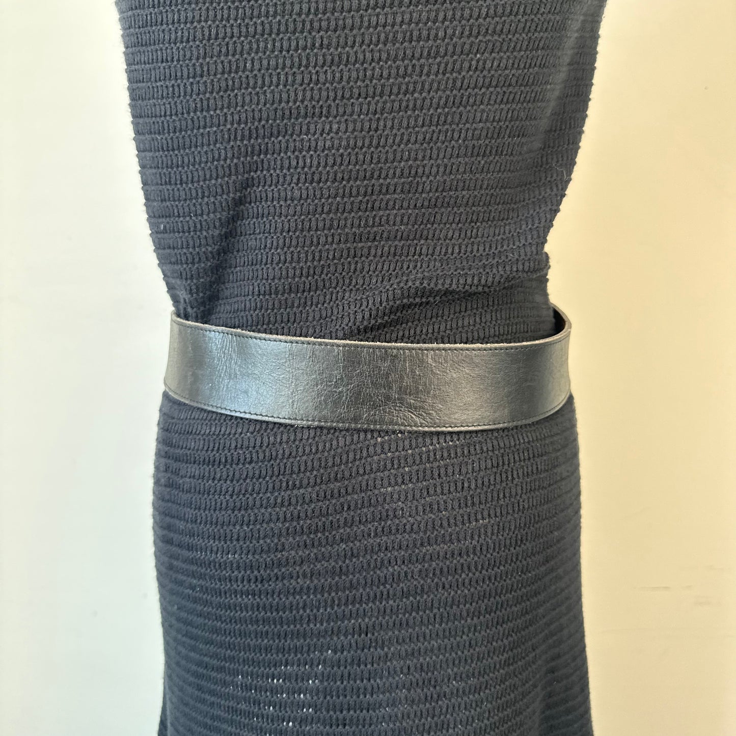 Vintage Thick Leather Silver Buckle Belt