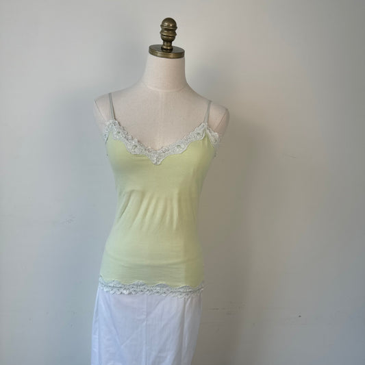 Pastel Green Lace Trim Cami Top