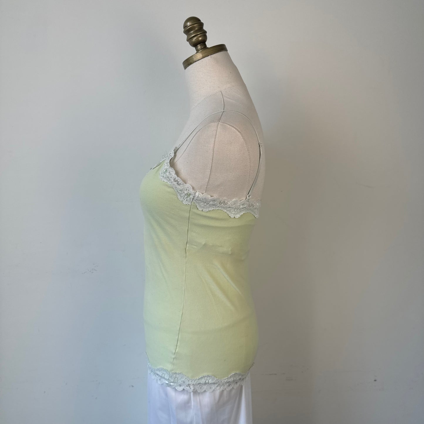 Pastel Green Lace Trim Cami Top