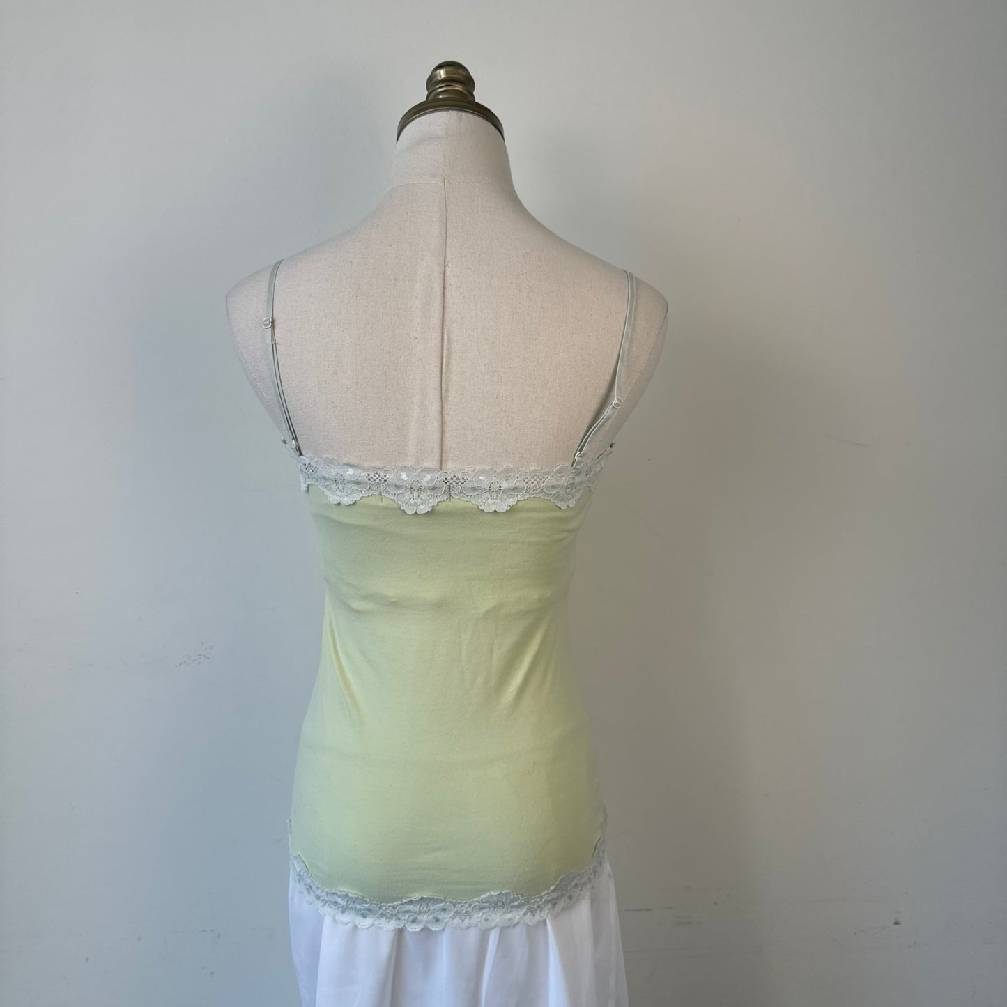 Pastel Green Lace Trim Cami Top