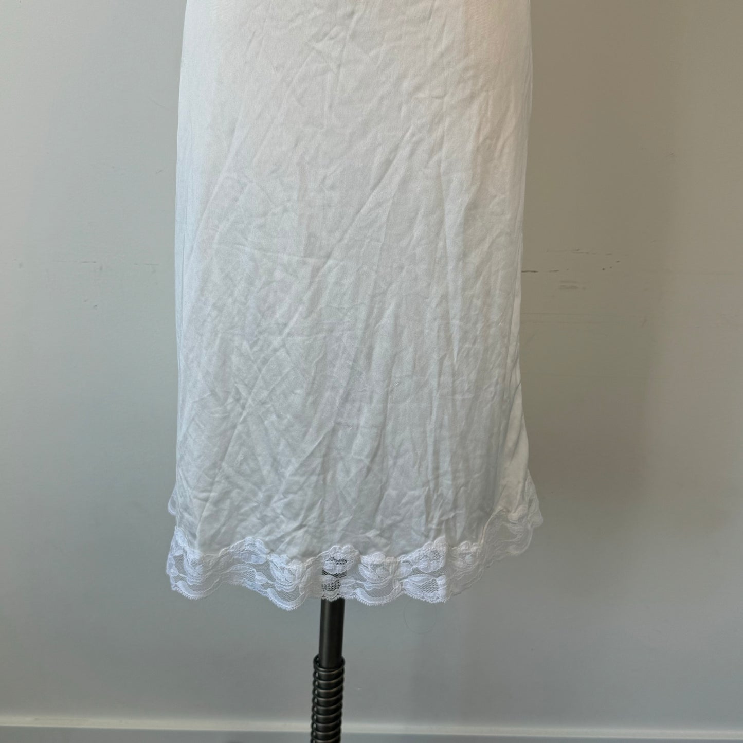 Vintage White Lace Trim Slip Dress