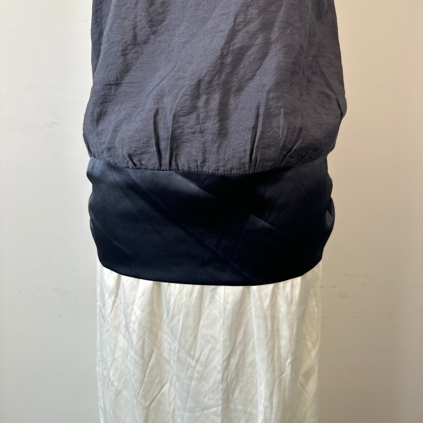 Vintage Dark Grey Purple Satin One Shoulder Dolman Top