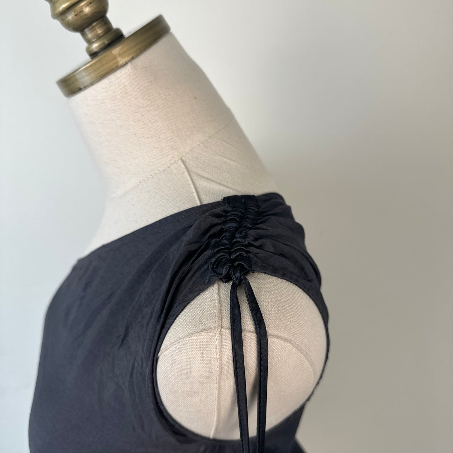 Vintage Dark Grey Purple Satin One Shoulder Dolman Top