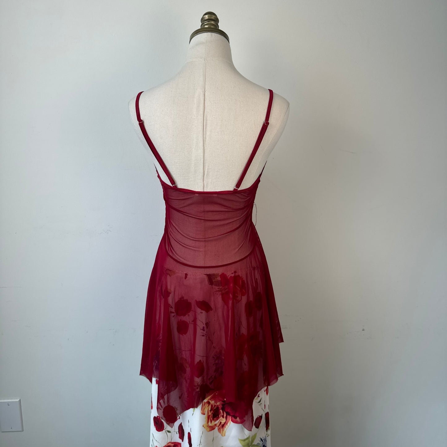 Cherry Red Babydoll Mesh Slip Top
