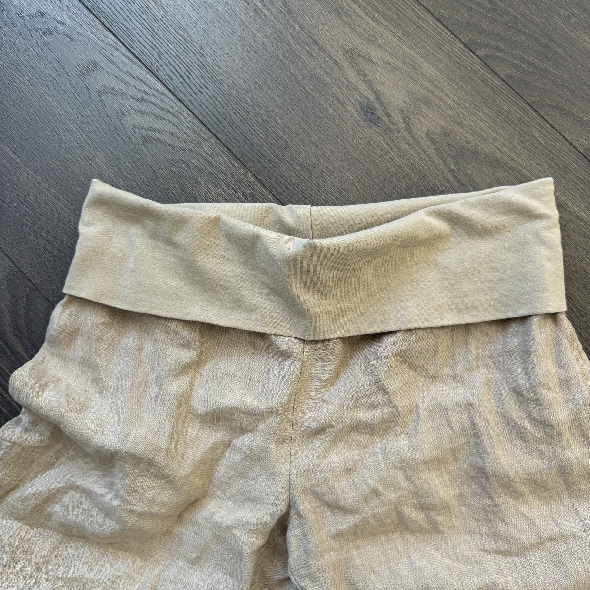 Vintage Yogi Natural Linen Low Rise Flared Trousers – view 8