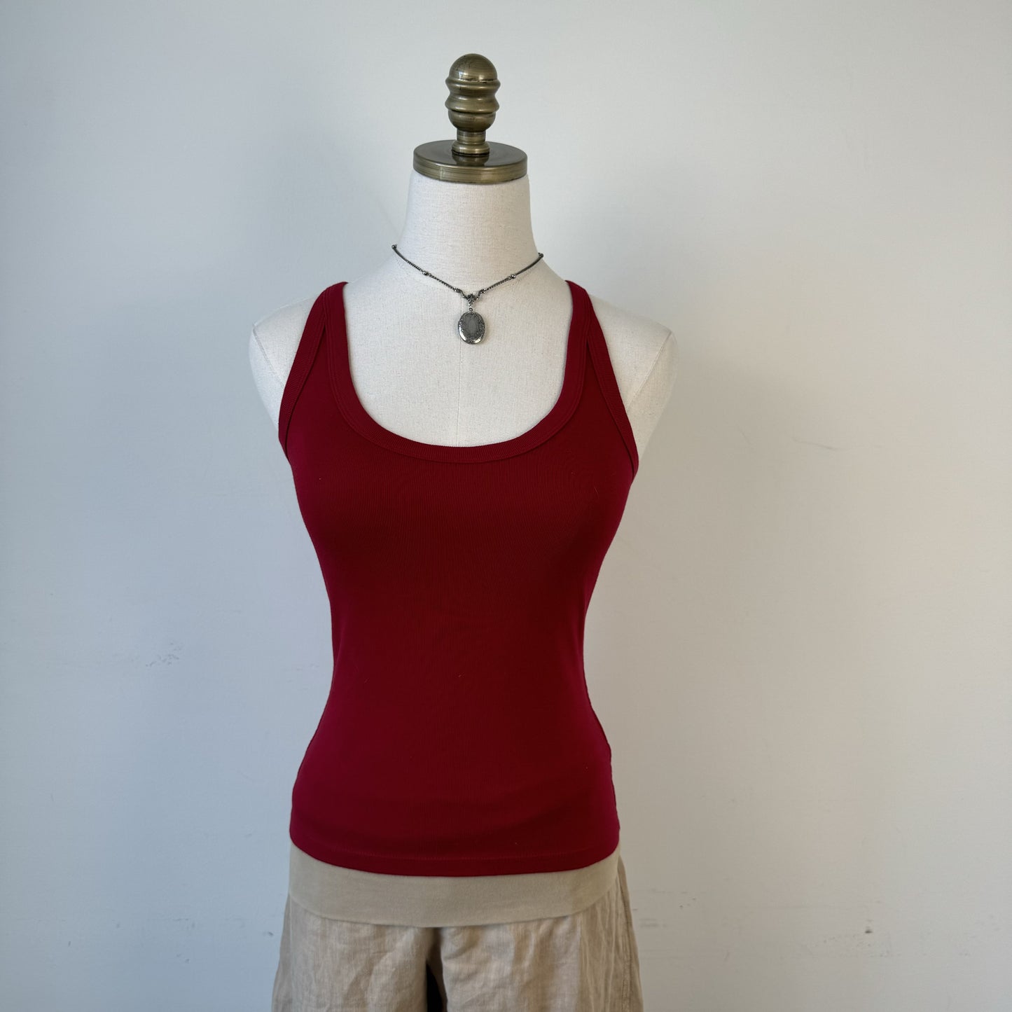 90s Jacob Connexion Red Cotton Racer Back Tank Top