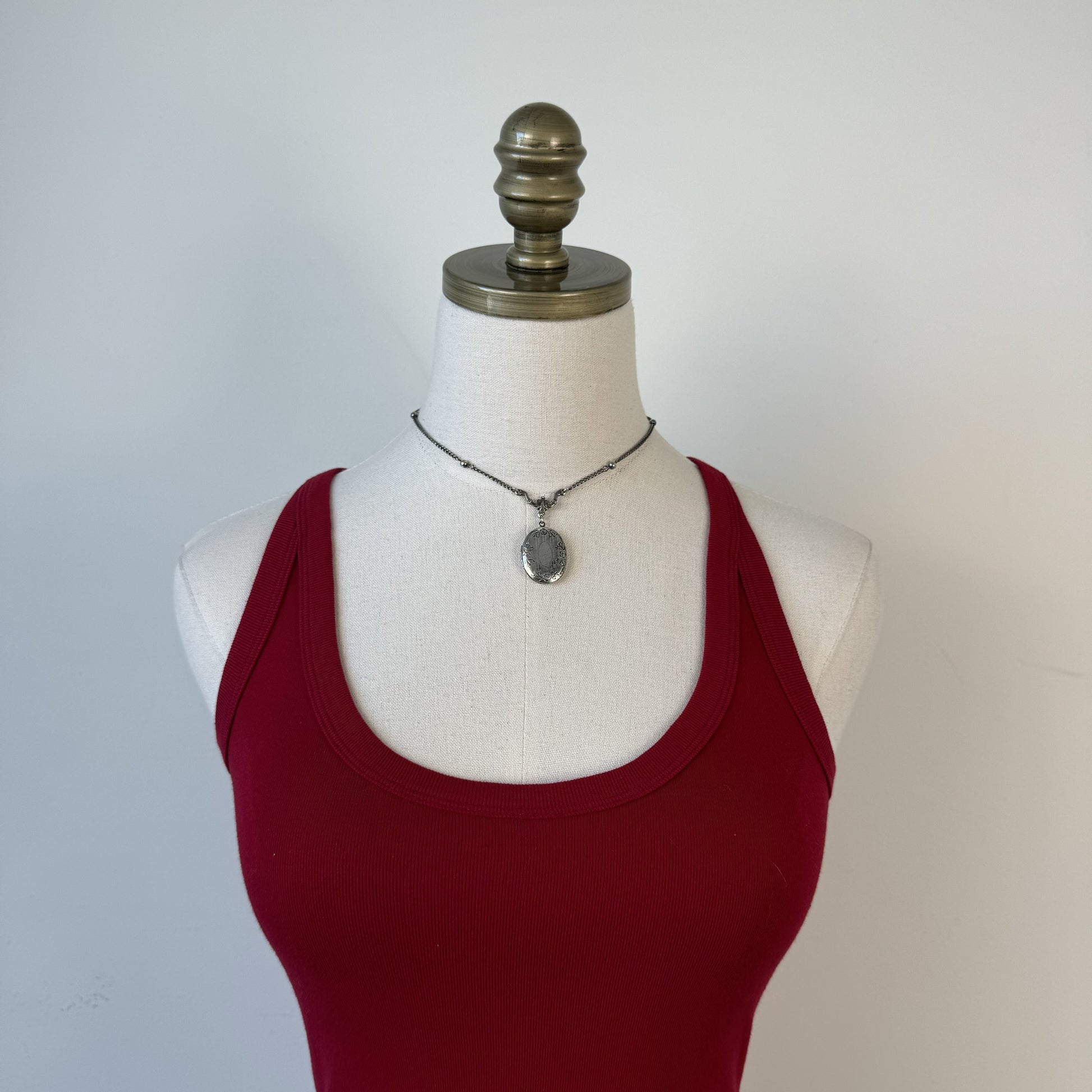 90s Jacob Connexion Red Cotton Racer Back Tank Top – view 6