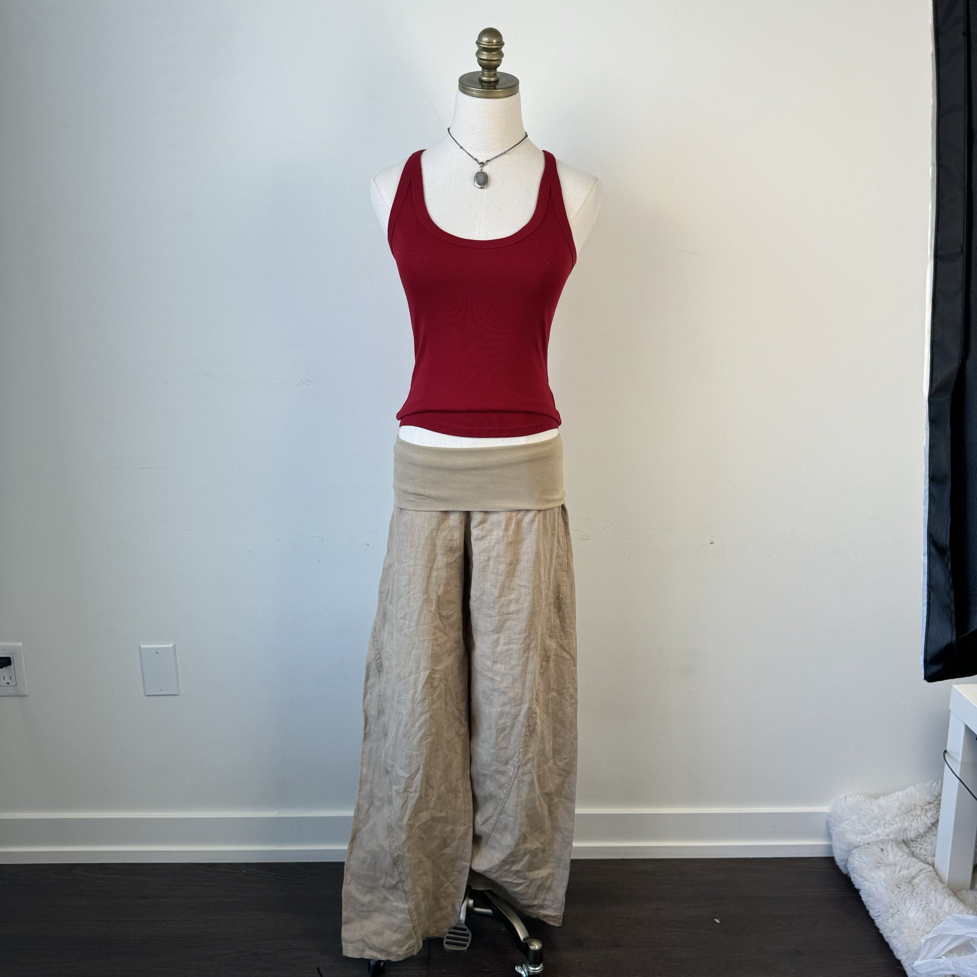 90s Jacob Connexion Red Cotton Racer Back Tank Top – view 7