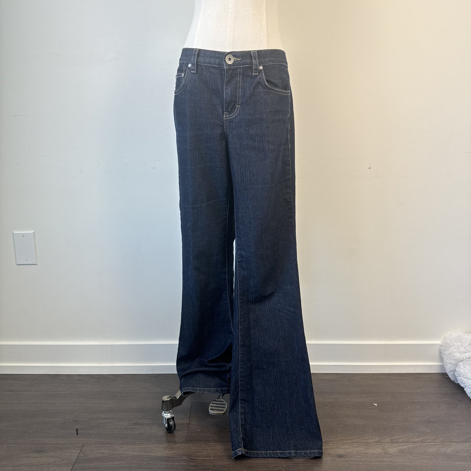 Calvin Klein Dark Wash Mid Rise Flared Jeans