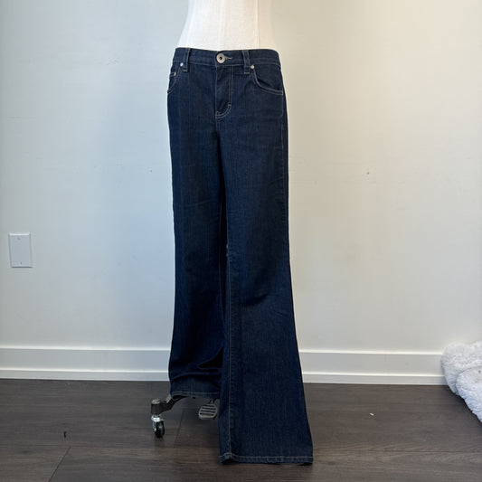 Calvin Klein Dark Wash Mid Rise Flared Jeans – view 2