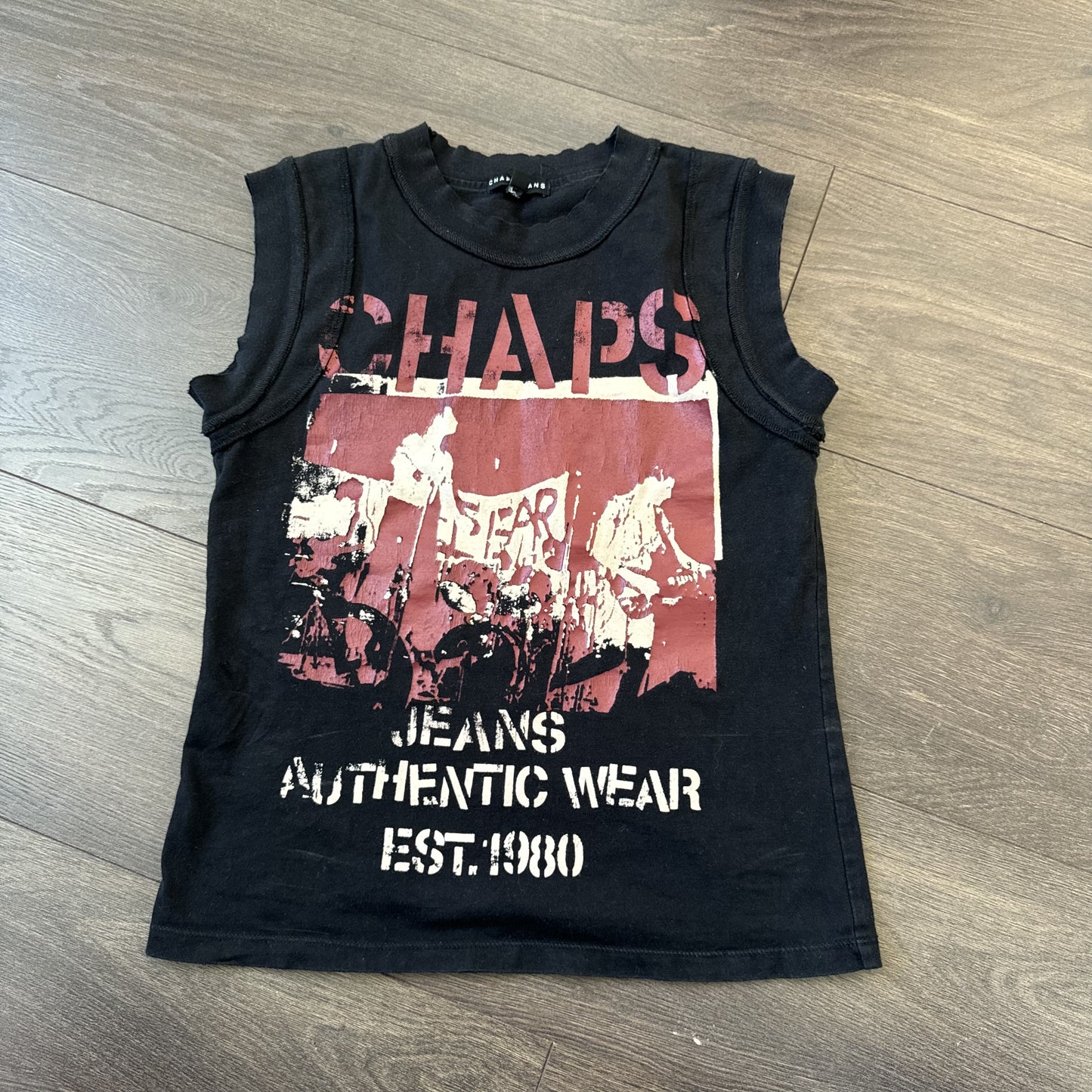 Vintage Chaps Jeans Sleeveless High Neck Graphic Tee – view 8