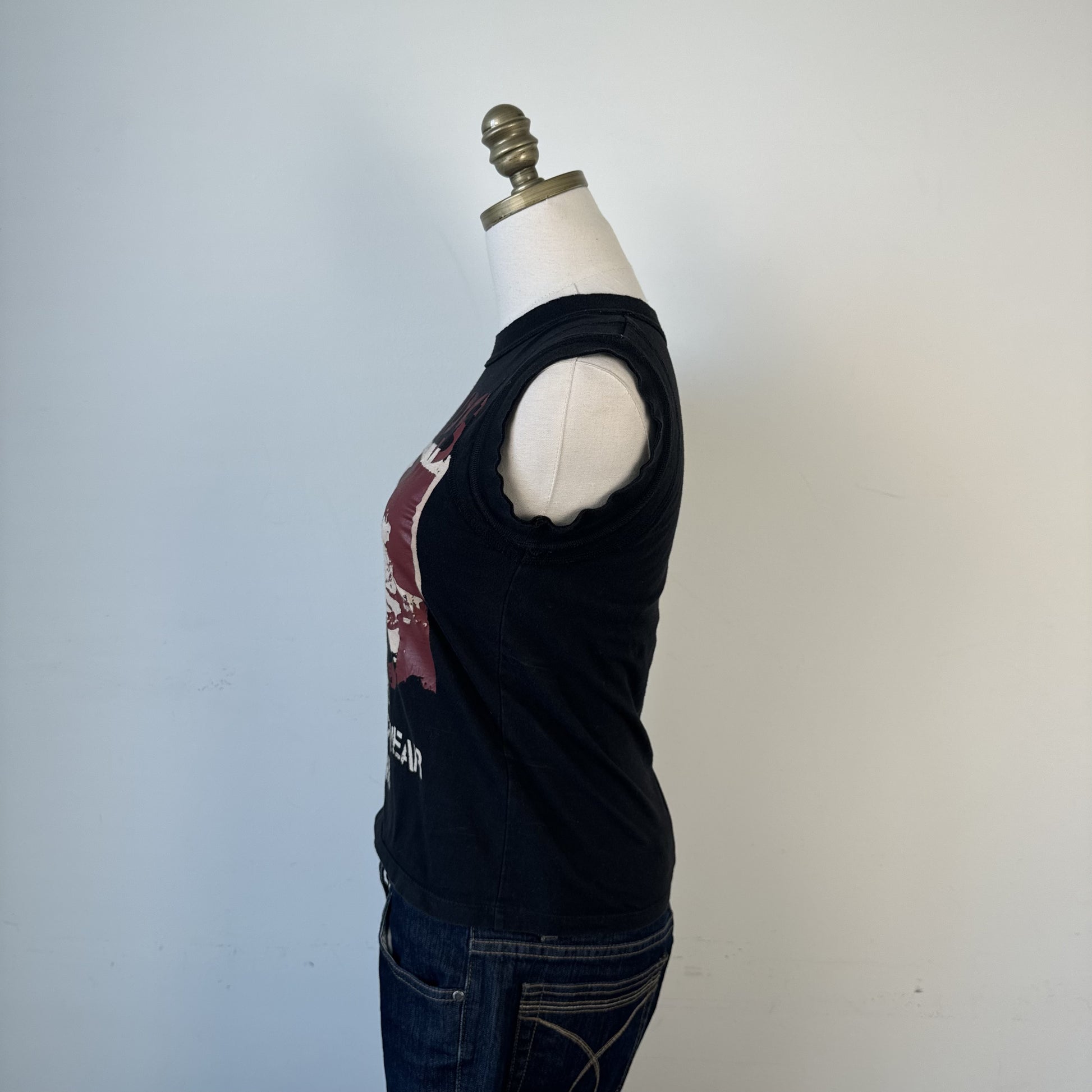Vintage Chaps Jeans Sleeveless High Neck Graphic Tee – view 3