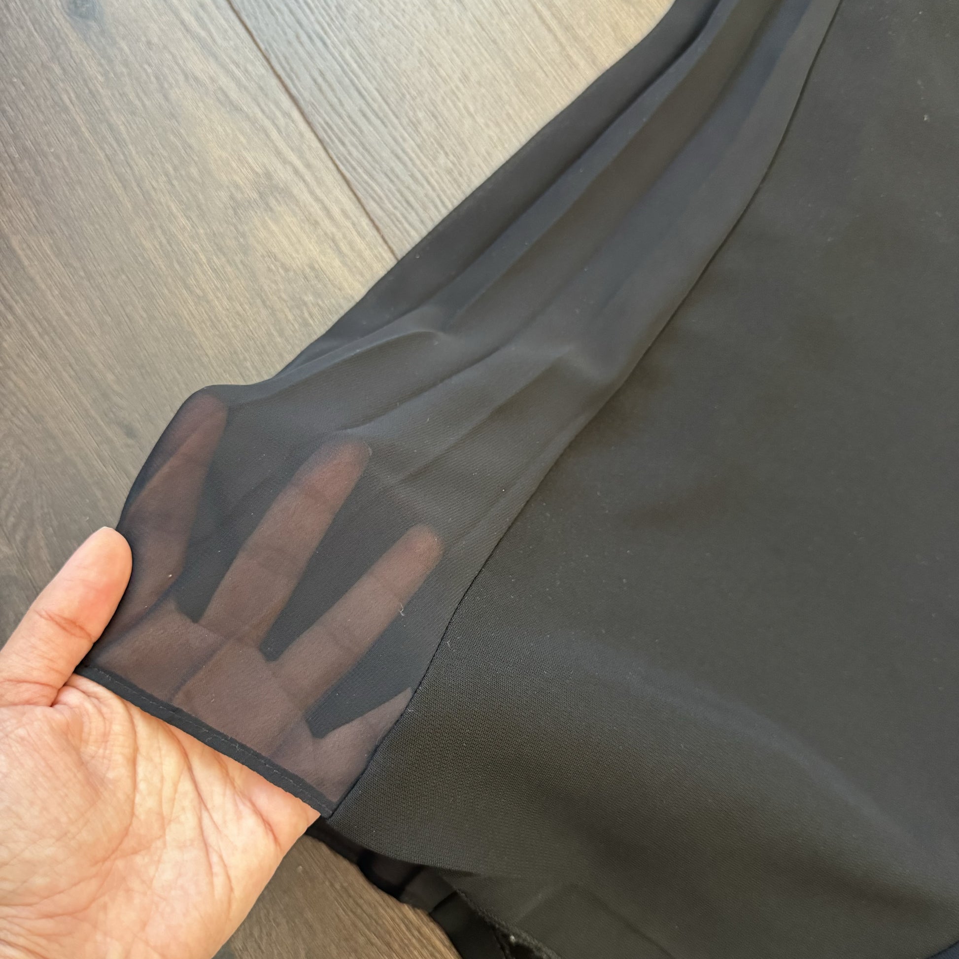 Vintage Joseph Ribkoff Black Flared High Waisted Chiffon Trousers – view 8