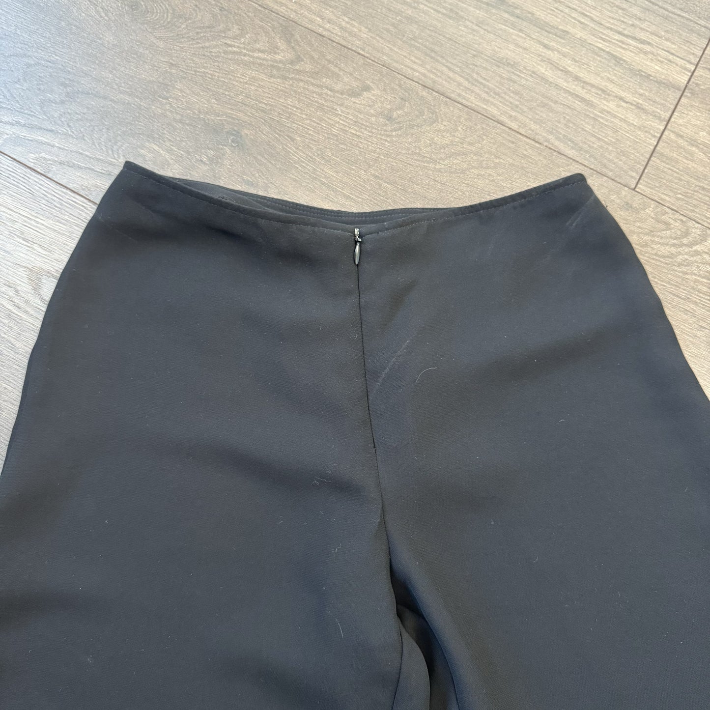 Vintage Joseph Ribkoff Black Flared High Waisted Chiffon Trousers – view 9