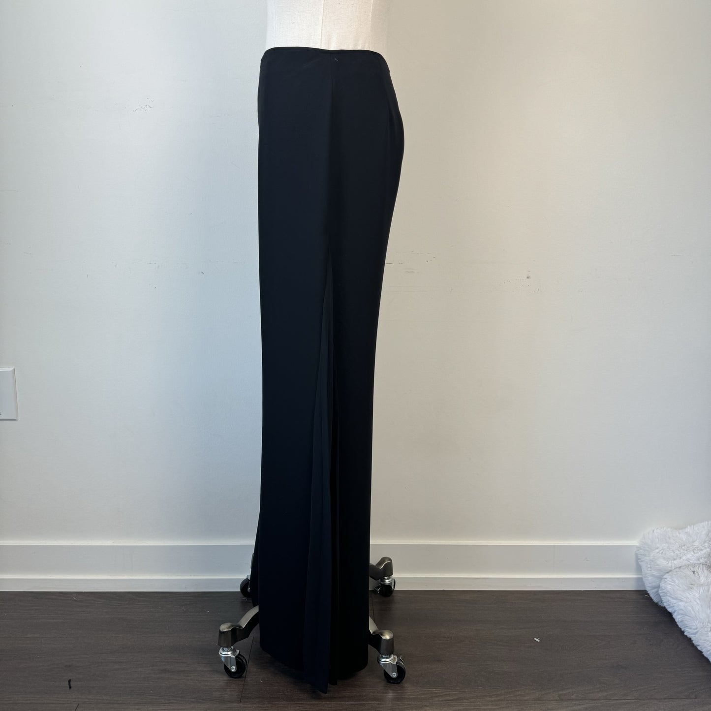 Vintage Joseph Ribkoff Black Flared High Waisted Chiffon Trousers – view 5