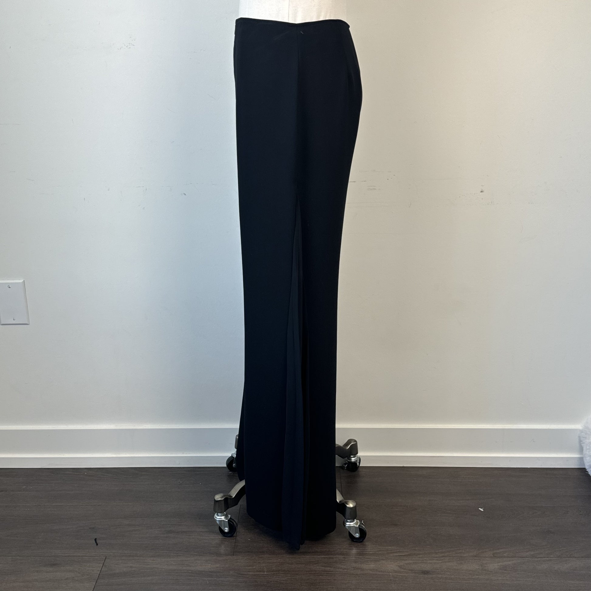 Vintage Joseph Ribkoff Black Flared High Waisted Chiffon Trousers – view 6