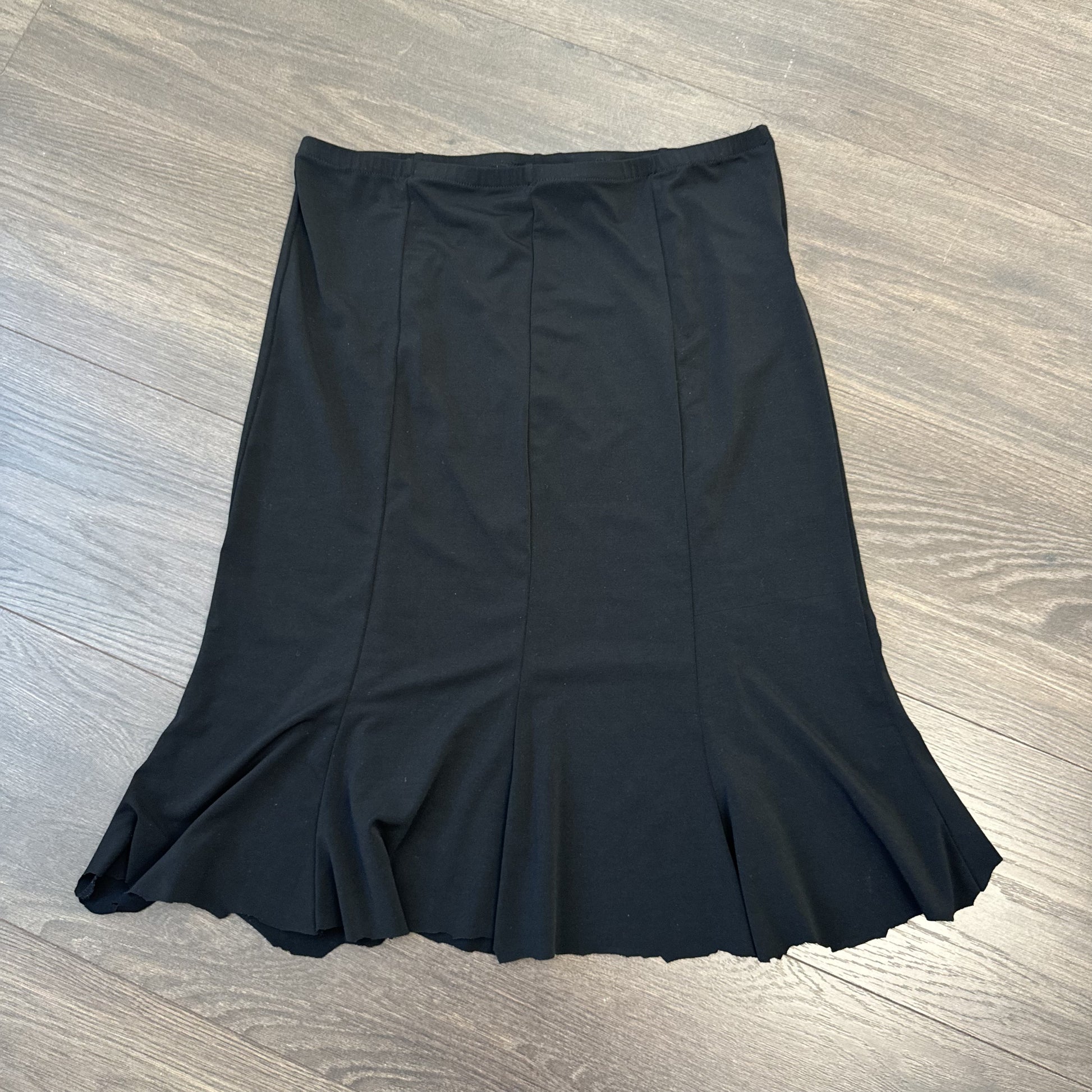 Vintage Black Flowy Midi Skirt – view 7
