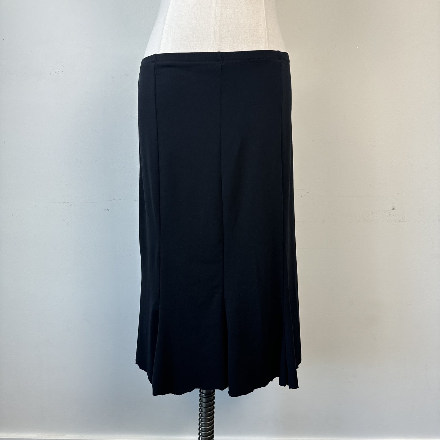 Vintage Black Flowy Midi Skirt