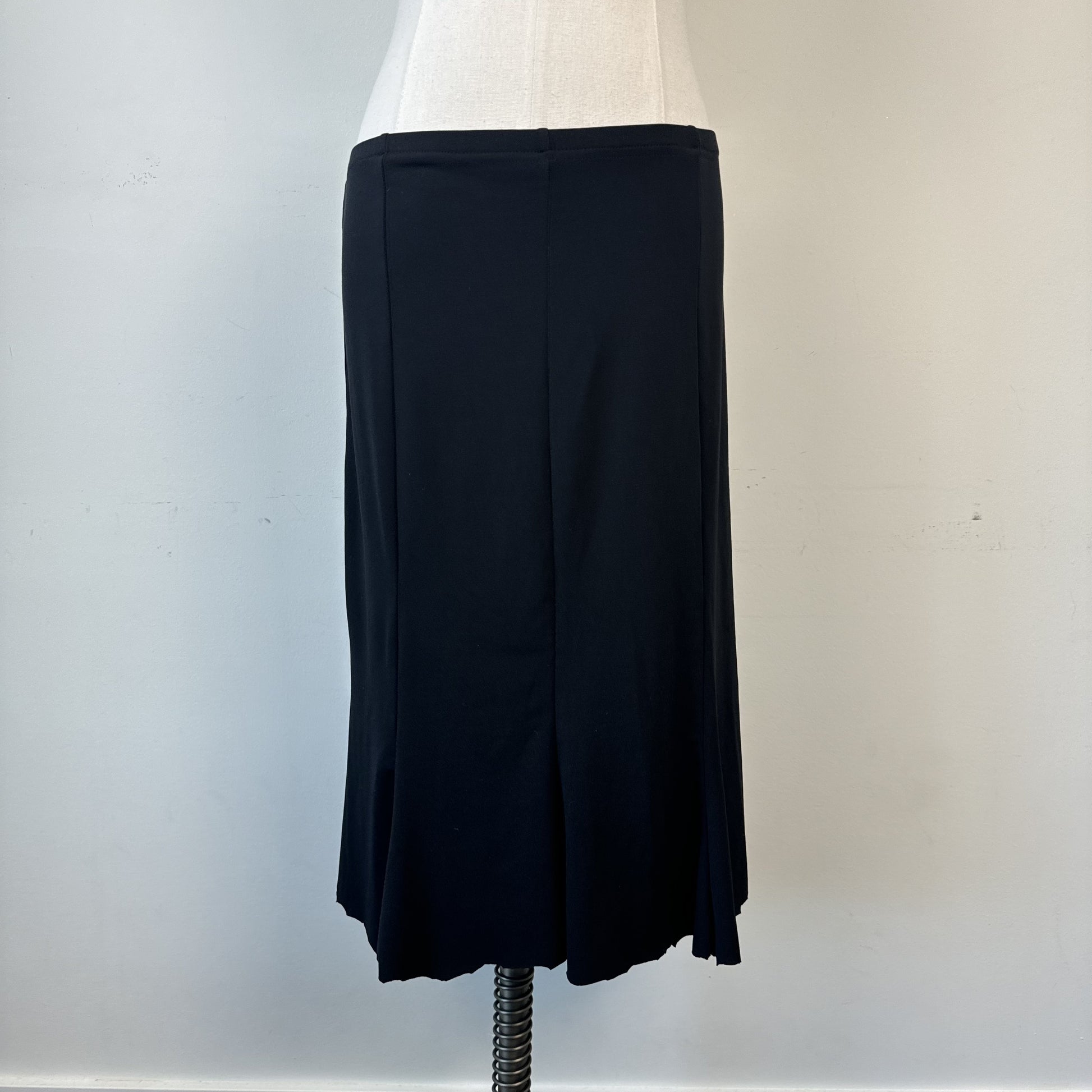 Vintage Black Flowy Midi Skirt