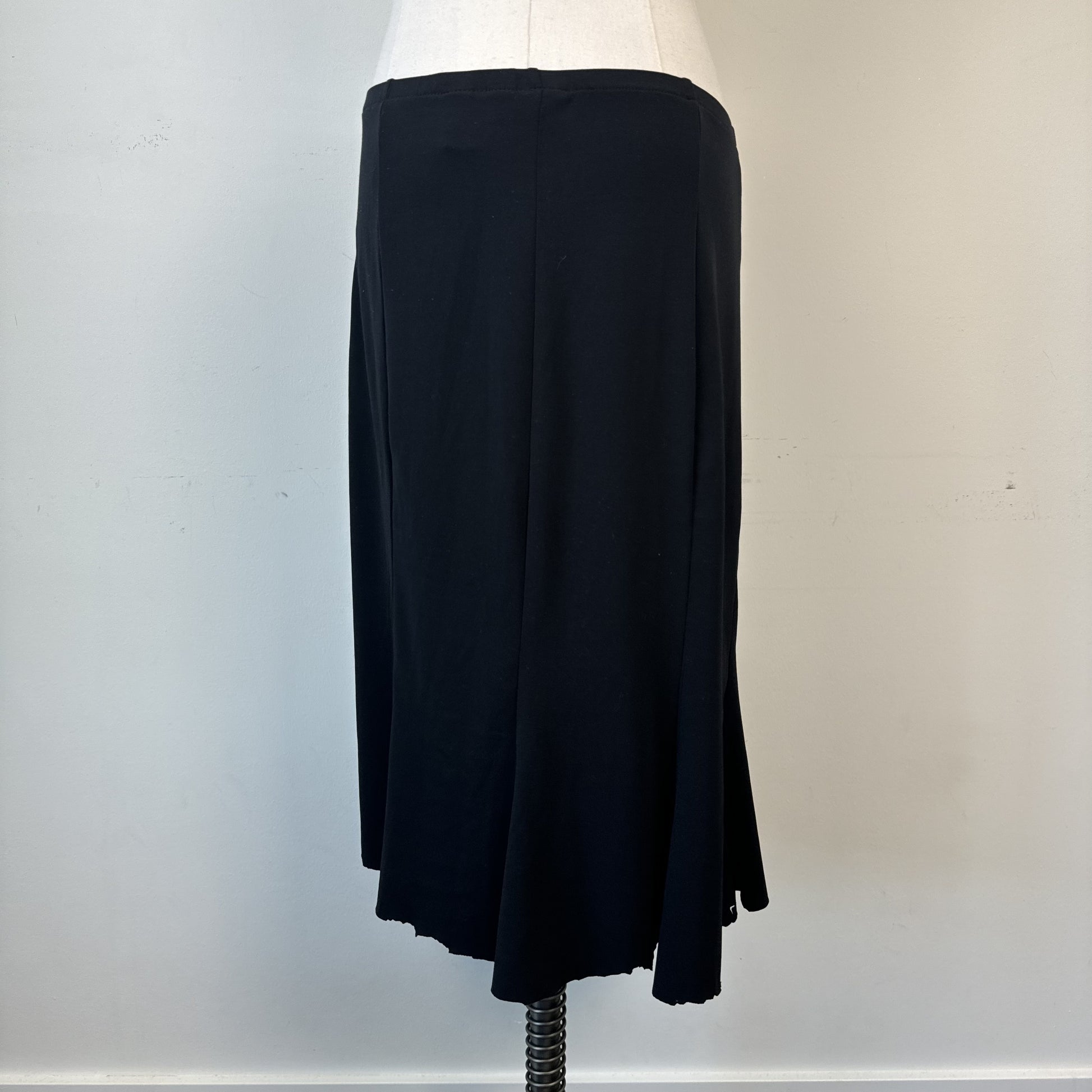 Vintage Black Flowy Midi Skirt – view 5