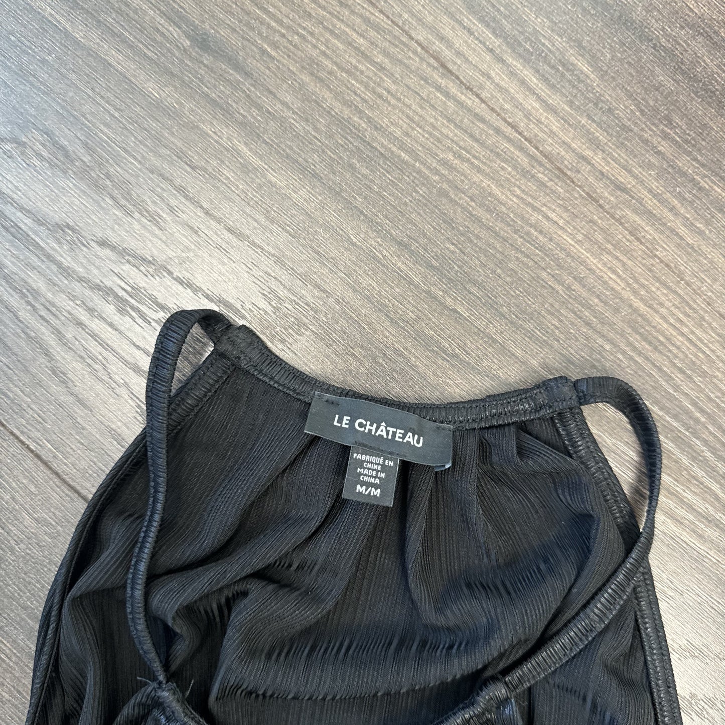 Le Chateau Black Shimmery Halter Neck Top with Keyhole – view 6