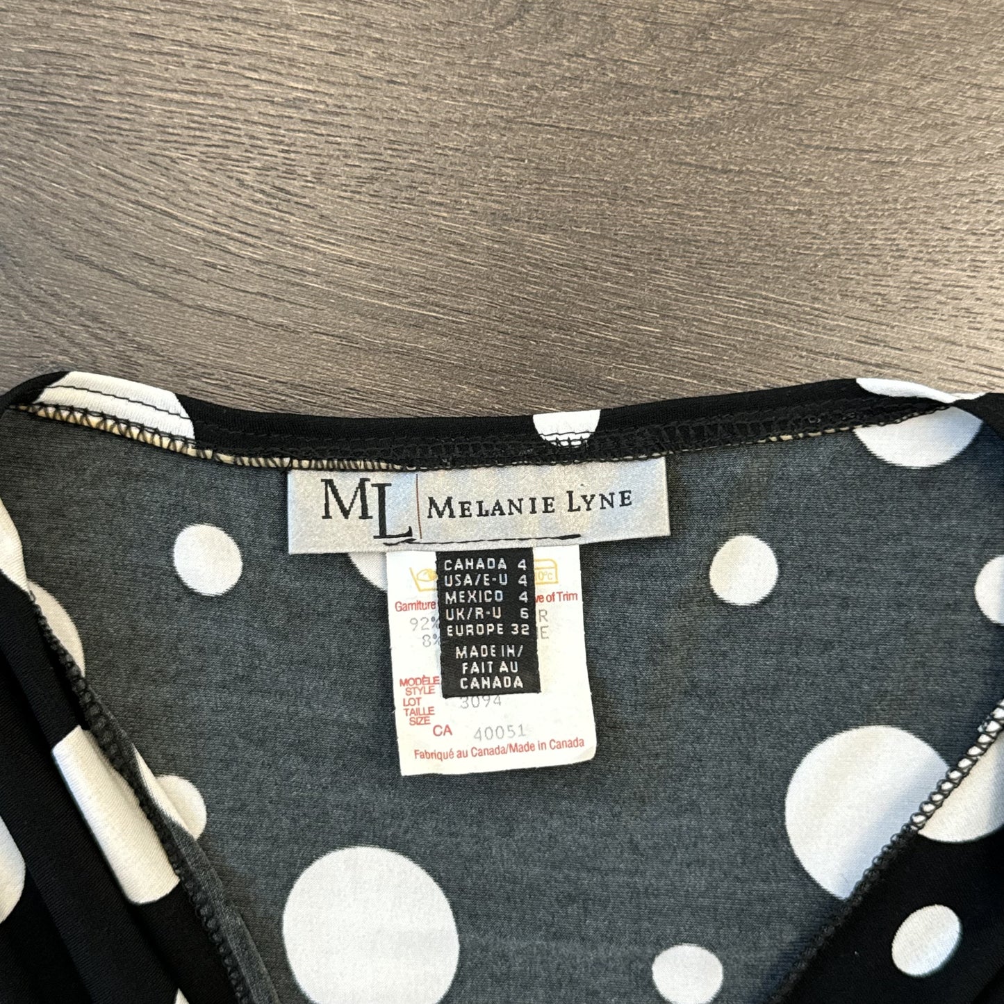 Vintage Black White Polka Dot Ruched Buckle Top – view 7