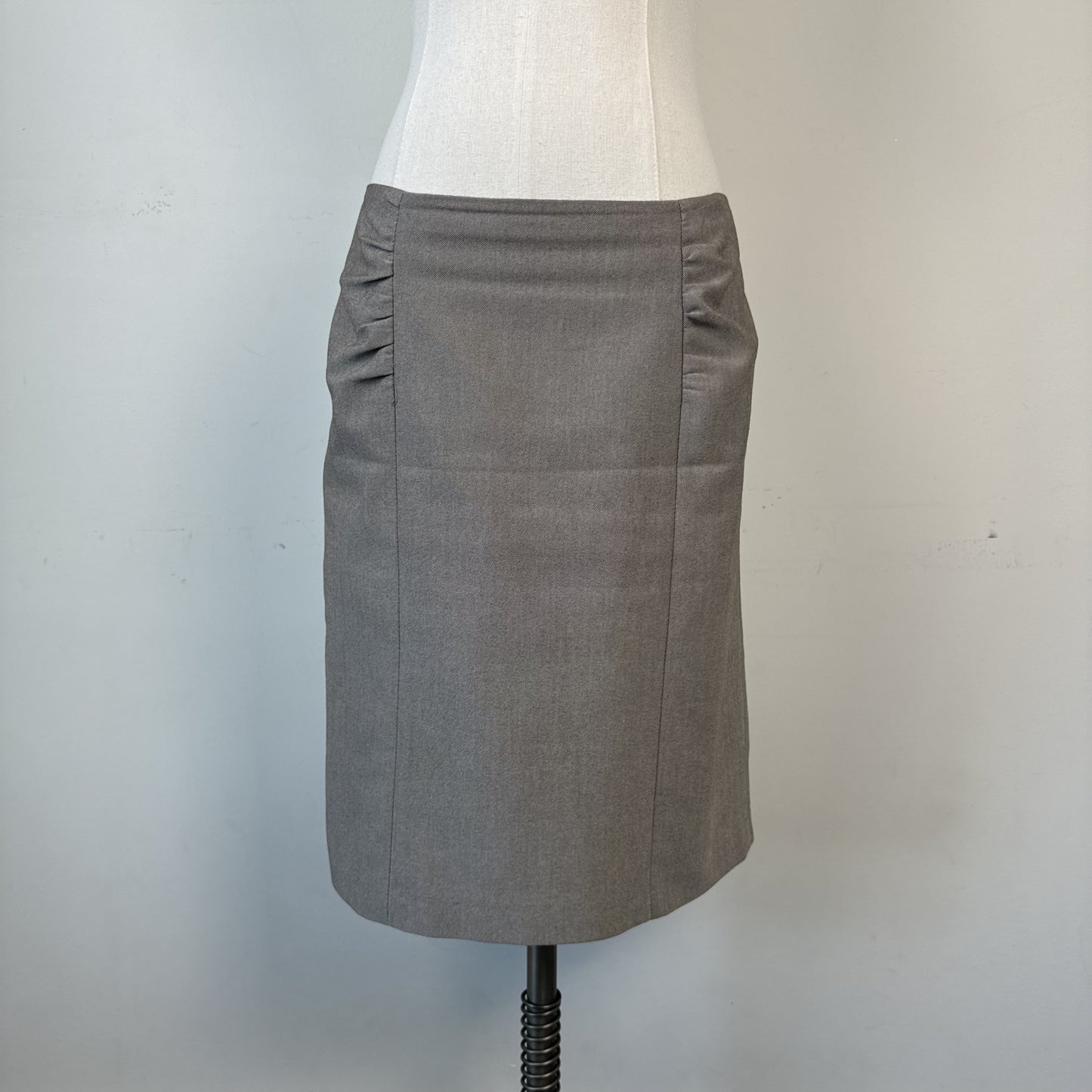 Light Brown Ruched Midi Skirt