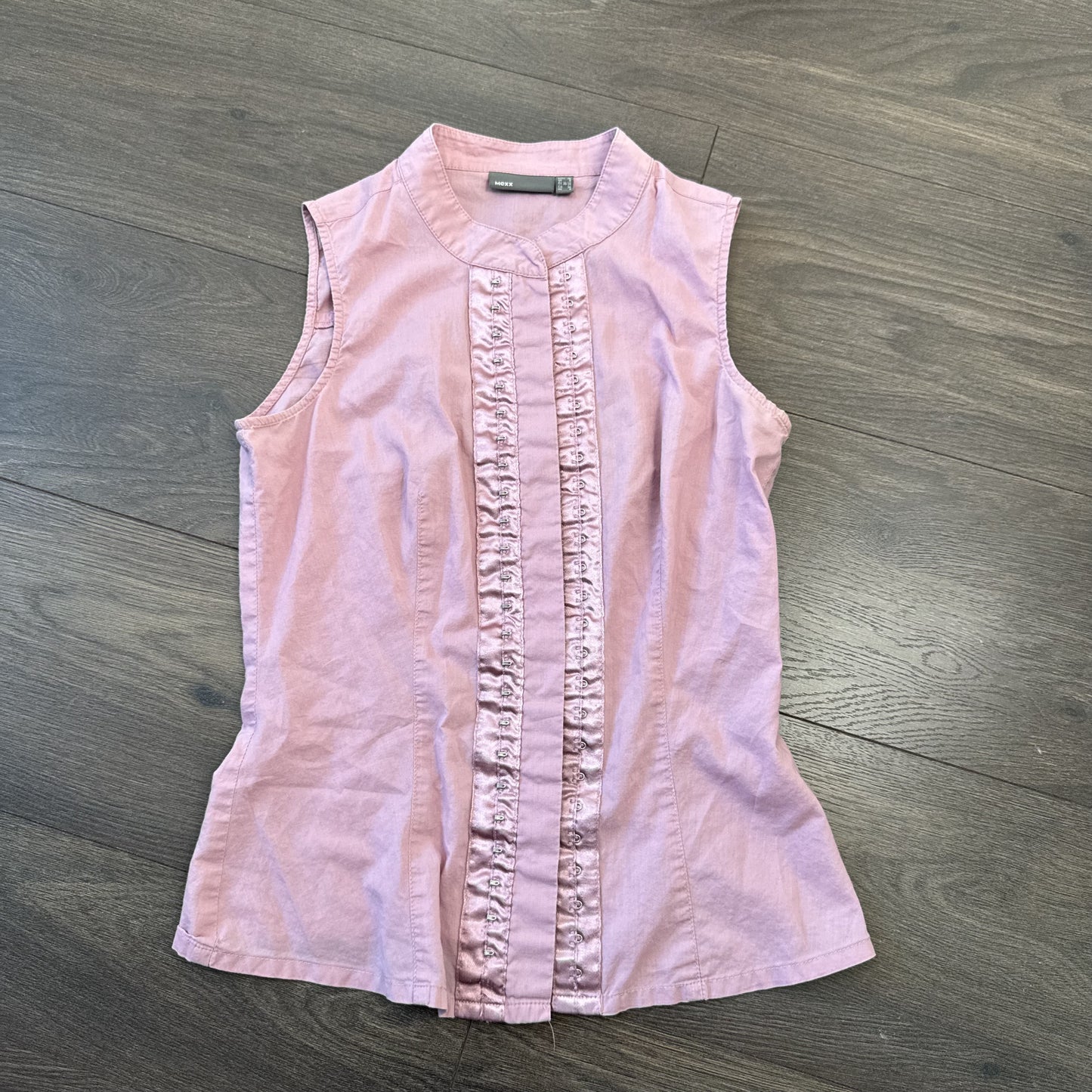 Mexx Dusty Rose Mandarin Collar Corset Detail Sleeveless Top – view 11