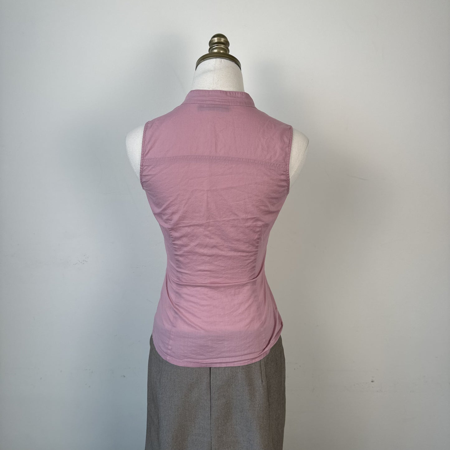 Mexx Dusty Rose Mandarin Collar Corset Detail Sleeveless Top – view 6