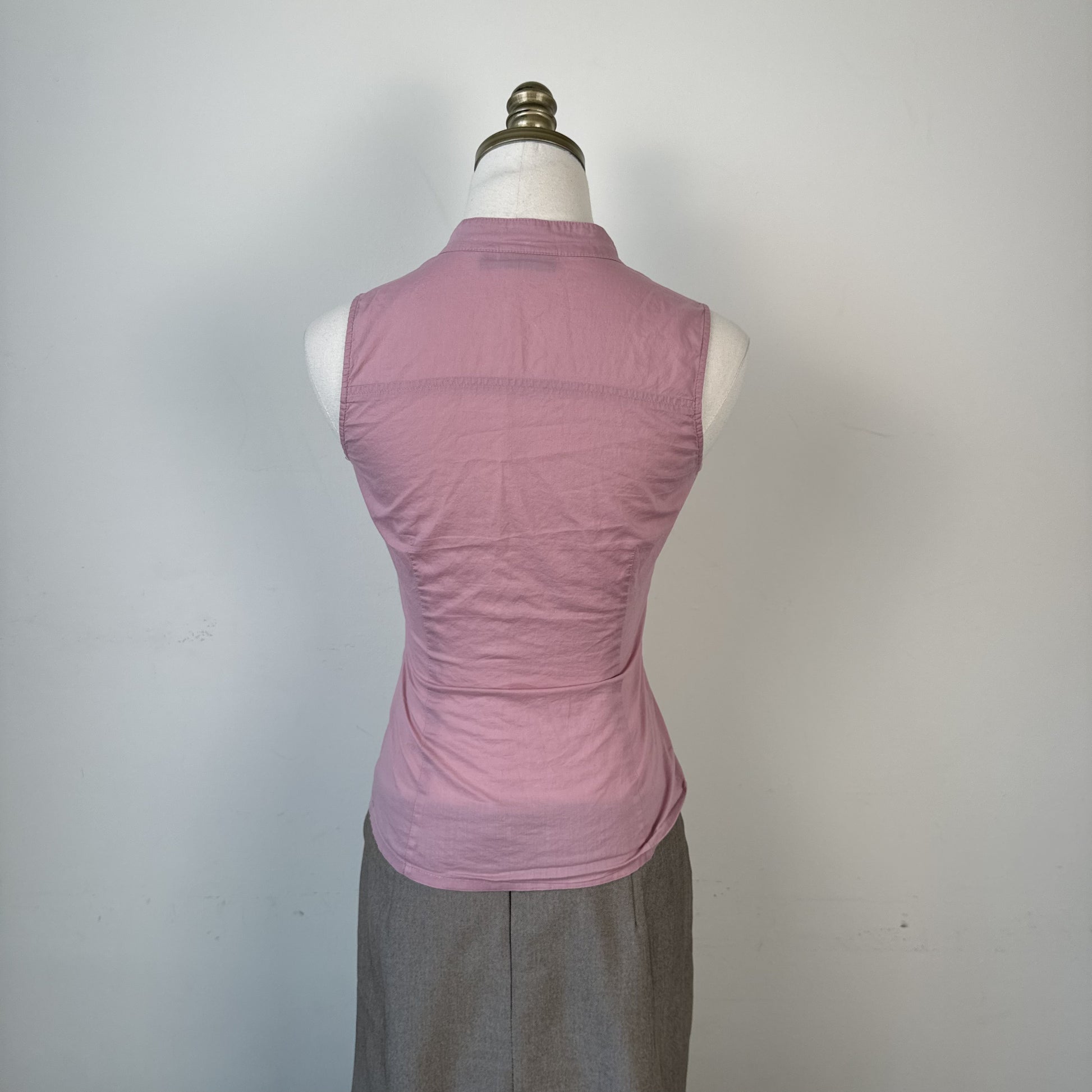 Mexx Dusty Rose Mandarin Collar Corset Detail Sleeveless Top – view 6