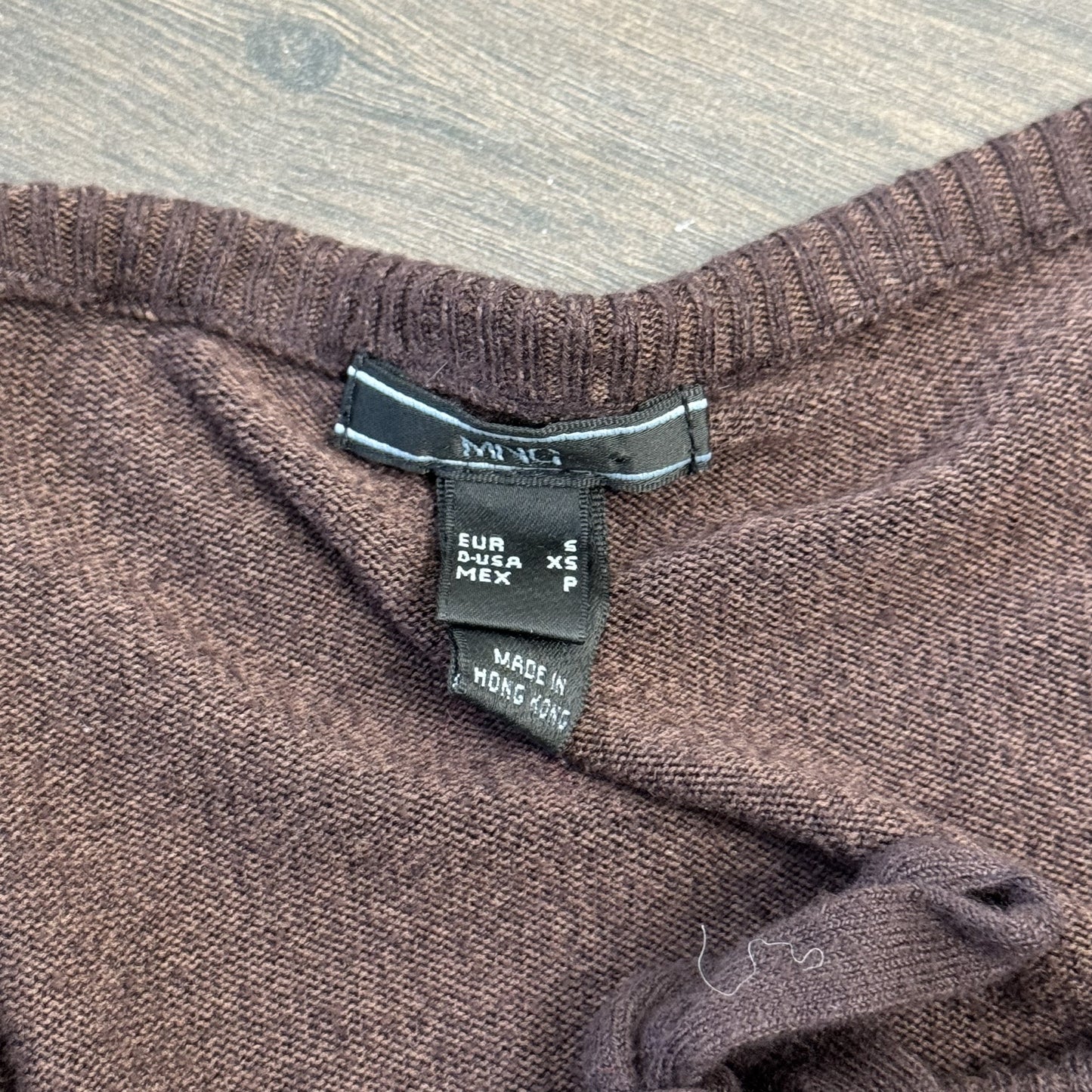 Mango Brown Knit Fitted Scoop Neck Sweater with Tie Detail – view 6