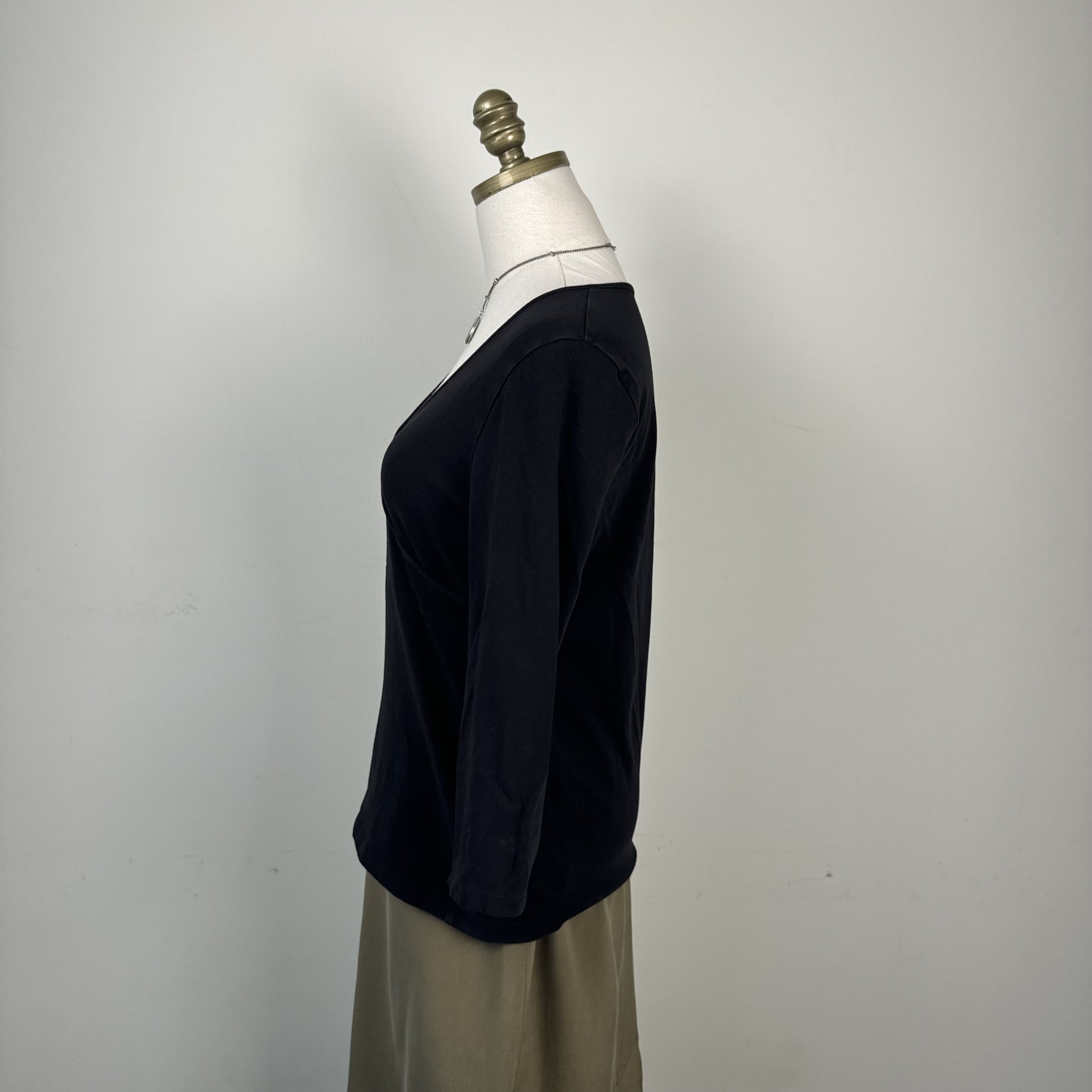 Jones New York Vintage Black Ballet Wrap Top 3/4 Sleeves – view 5