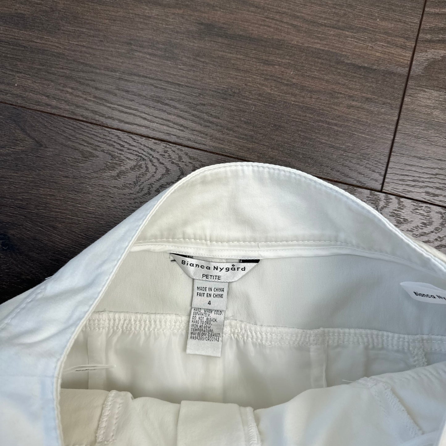 Vintage Bianca Nygard White Pleated Cotton Midi Skirt