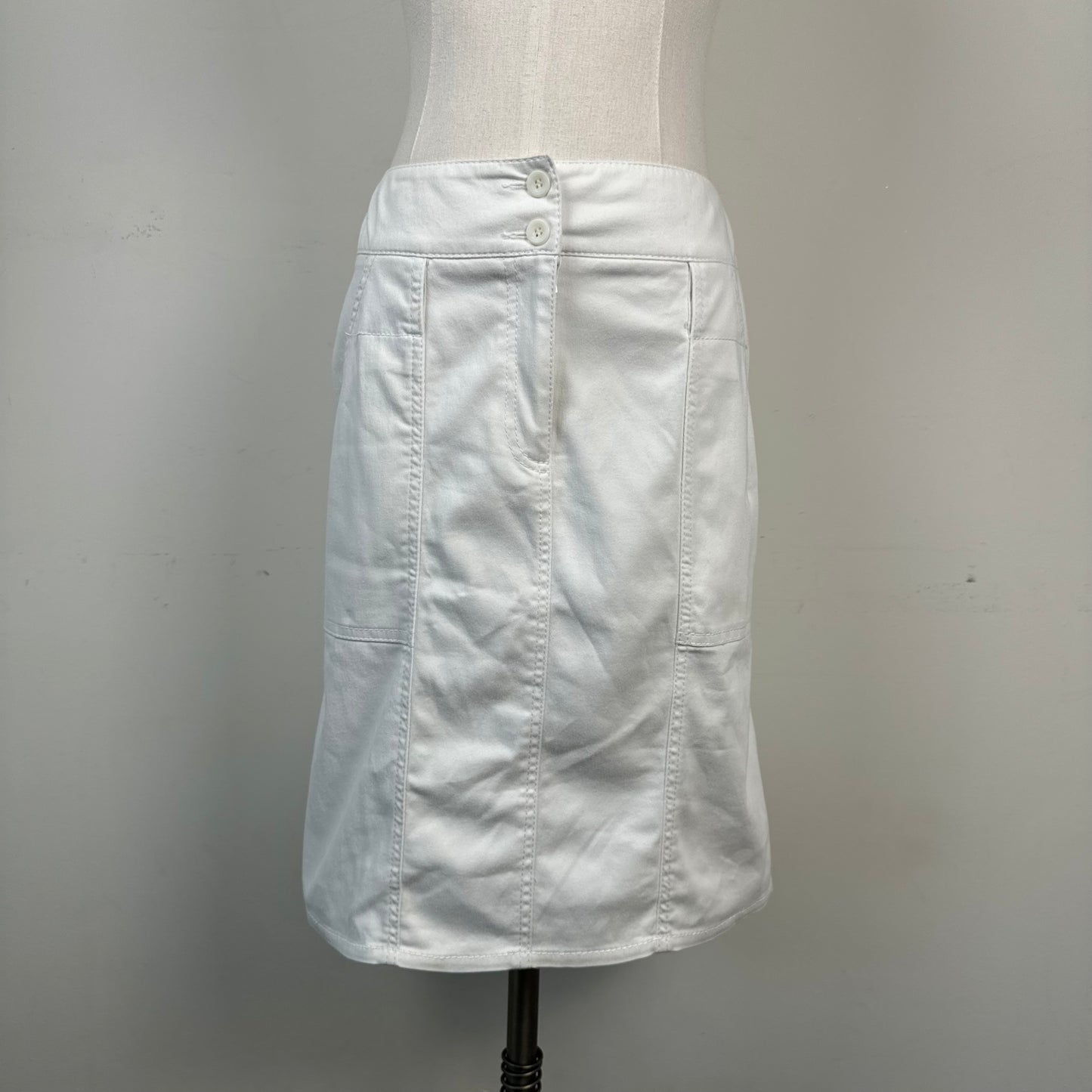 Vintage Bianca Nygard White Pleated Cotton Midi Skirt