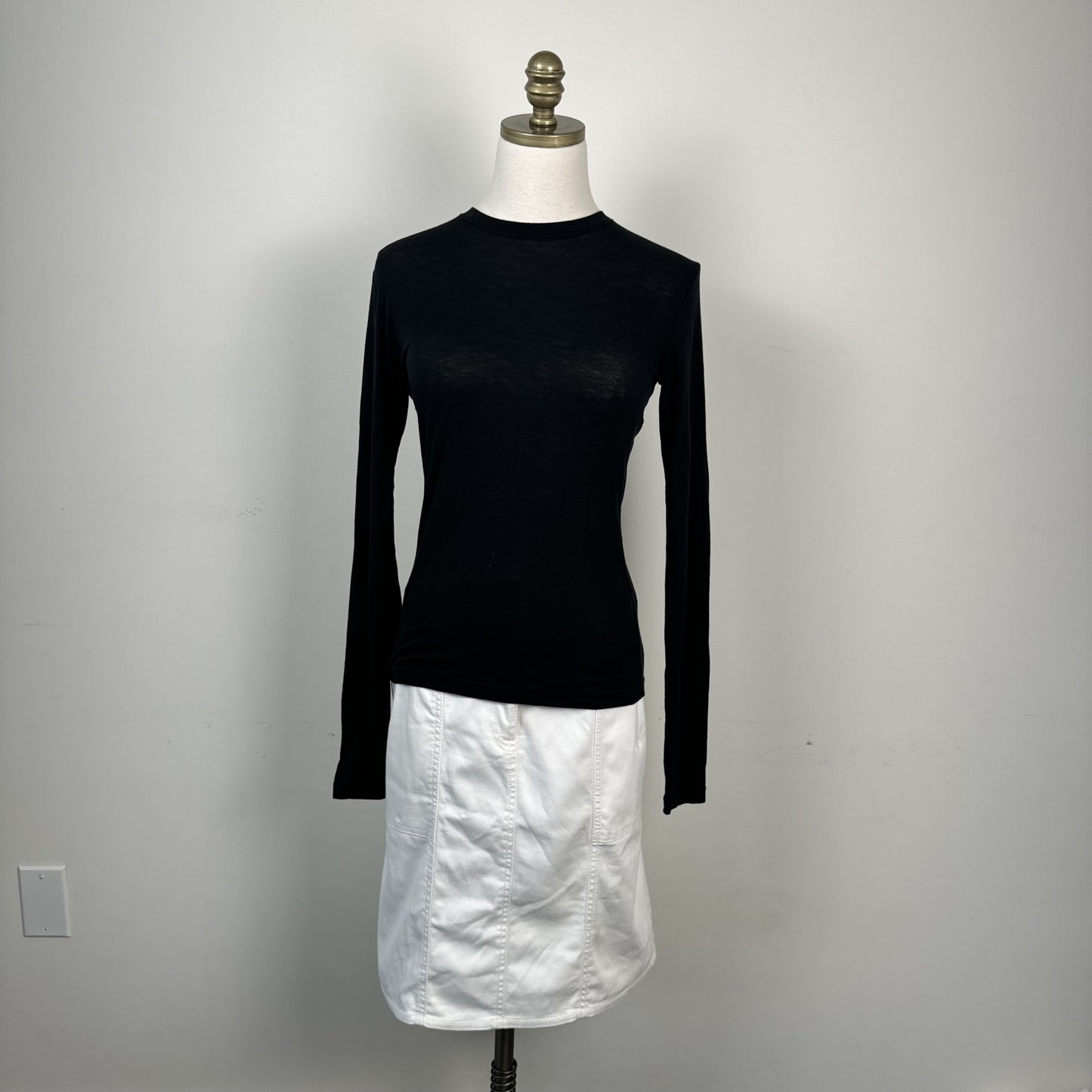 Uniqlo Black Thin Knit Slinky High Neck Long Sleeve Top – view 2