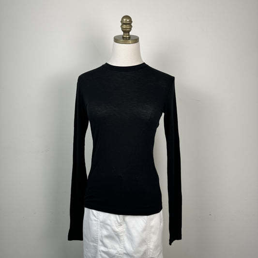 Uniqlo Black Thin Knit Slinky High Neck Long Sleeve Top – view 3