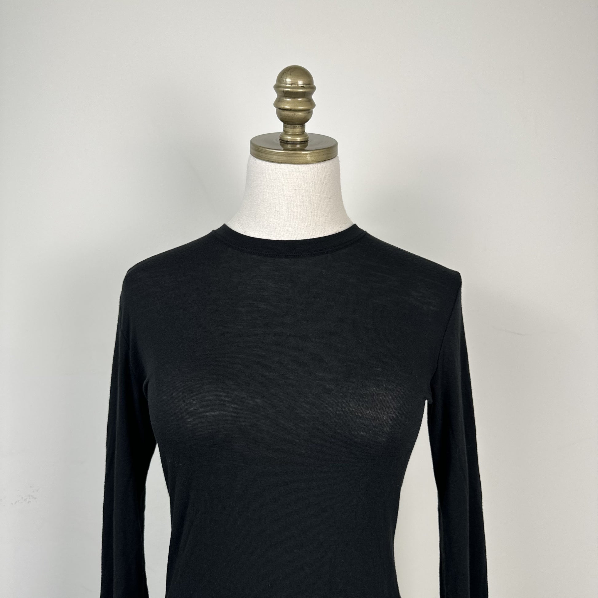 Uniqlo Black Thin Knit Slinky High Neck Long Sleeve Top – view 7