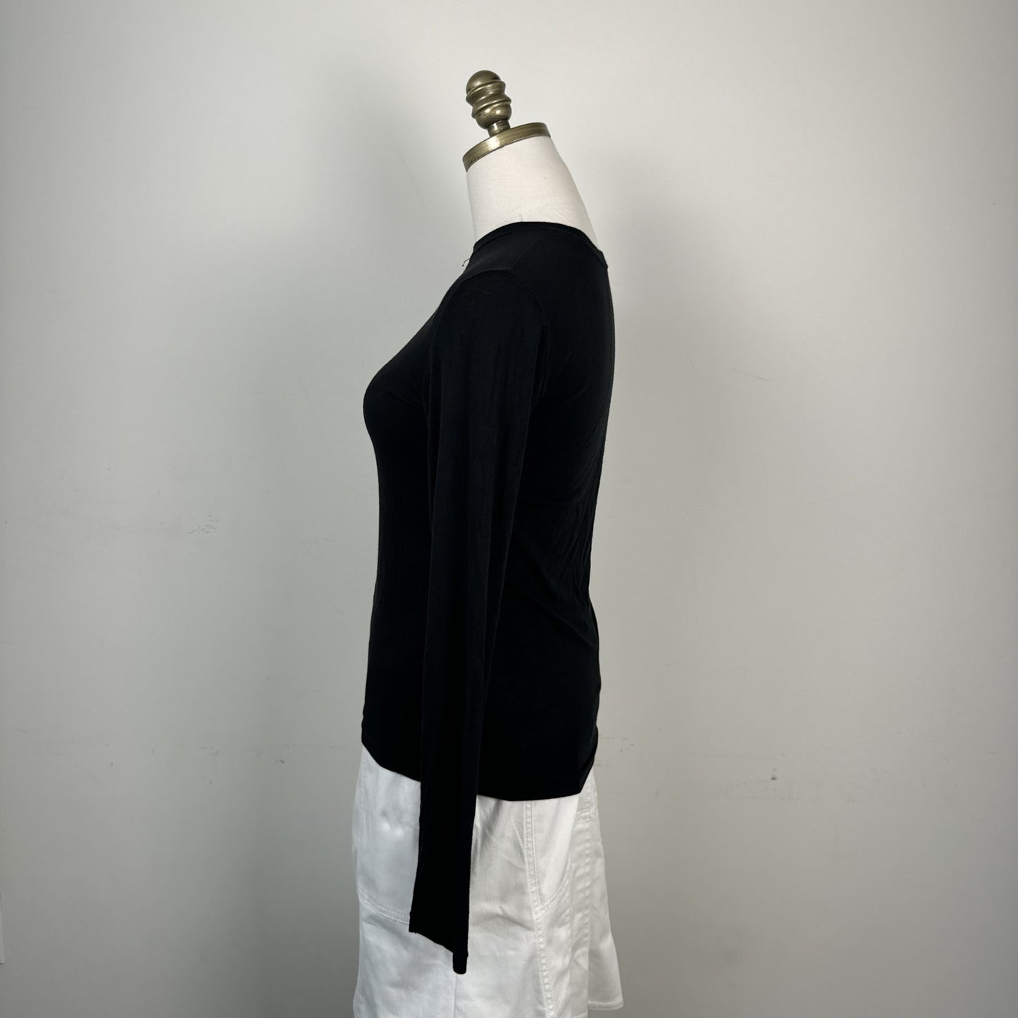 Uniqlo Black Thin Knit Slinky High Neck Long Sleeve Top – view 4